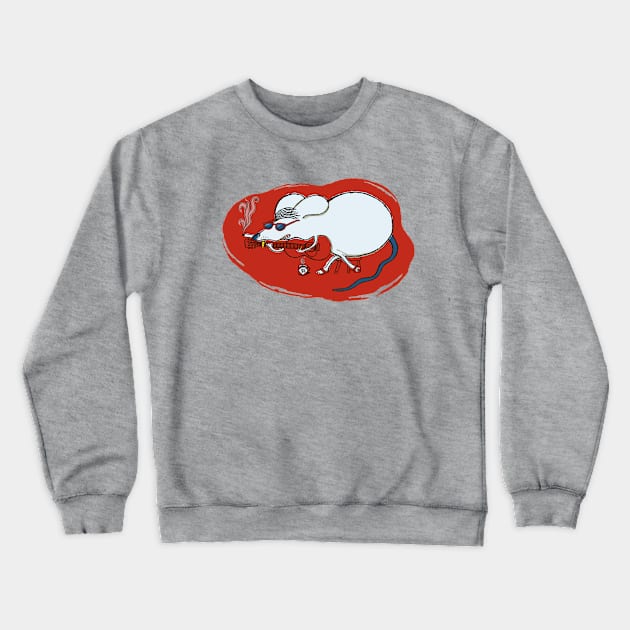 Retro Happy Chinese New Year Rat Crewneck Sweatshirt by BullShirtCo